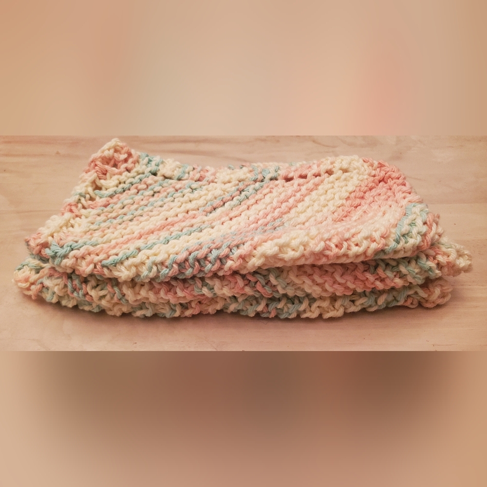Handmade Crochet Dishclothes Set Of 3. 100% Cotton. Brand New